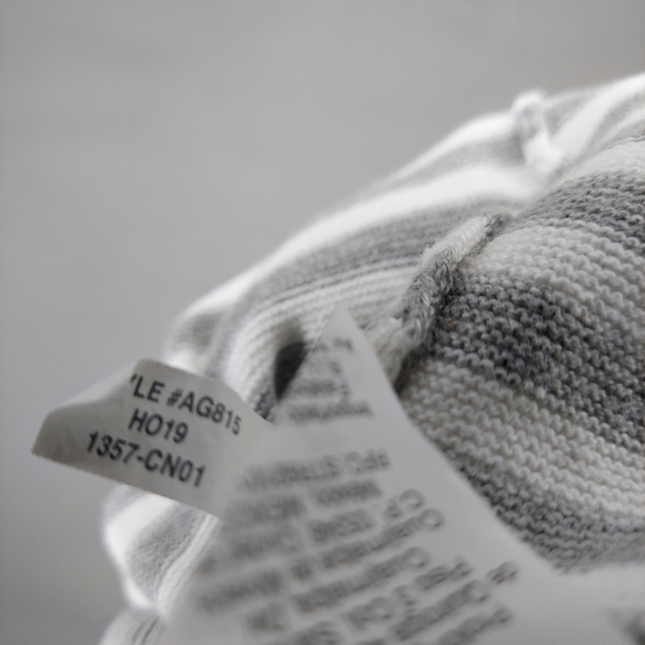 JCrew Sweater Long Sleeve Crew Neck Stripe Cotton Gray White Large Mens - Picture 6 of 7